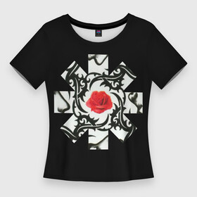 Женская футболка 3D Slim с принтом RHCP Logo  Red Rose ,  |  | by | californication | chili | flea | frusciante | getaway | hot | im | john | logo | love | pepper | peppers | red | rose | rough | the | unlimited | way | with | you | бальзари | горячий | джон | красная | красный | майкл | перец | роза | смит |