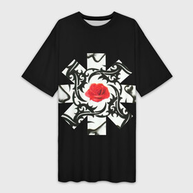 Платье-футболка 3D с принтом RHCP Logo  Red Rose ,  |  | Тематика изображения на принте: by | californication | chili | flea | frusciante | getaway | hot | im | john | logo | love | pepper | peppers | red | rose | rough | the | unlimited | way | with | you | бальзари | горячий | джон | красная | красный | майкл | перец | роза | смит |