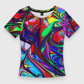 Женская футболка 3D Slim с принтом Vanguard color pattern  Expression ,  |  | abstraction | color | expression | fashion | pattern | vanguard | абстракция | авангард | мода | узор | цвет | экспрессия