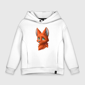 Детское худи Oversize хлопок с принтом Милая лисичка   Cute fox , френч-терри — 70% хлопок, 30% полиэстер. Мягкий теплый начес внутри —100% хлопок | боковые карманы, эластичные манжеты и нижняя кромка, капюшон на магнитной кнопке | cutie | ears | eyes | fox | muzzle | nose | глаза | лиса | милашка | мордочка | нос | уши