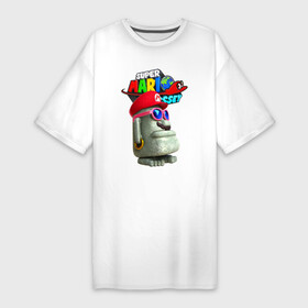 Платье-футболка хлопок с принтом Super Mario Odyssey  Nintendo  Video game ,  |  | earring | moustache | nintendo | odyssey | super mario | video game | видеоигра | нинтендо | очки | серьга | супер марио
