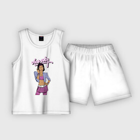 Детская пижама с шортами хлопок с принтом GTA 3 Girl ,  |  | girl | gta | gta 3 | vice city | вайс сити | гирла | гта | гта 3