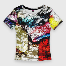 Женская футболка 3D Slim с принтом Fashion pattern  Abstraction  Impression ,  |  | abstraction | fashion | impression | pattern | vanguard | абстракция | авангард | импрессия | мода | узор