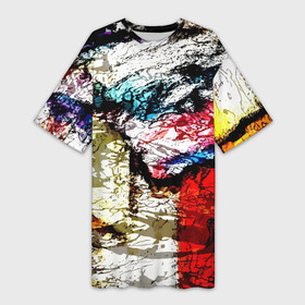 Платье-футболка 3D с принтом Fashion pattern  Abstraction  Impression ,  |  | abstraction | fashion | impression | pattern | vanguard | абстракция | авангард | импрессия | мода | узор