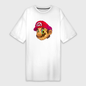 Платье-футболка хлопок с принтом Super Mario  Sketch  Nintendo ,  |  | hero | nintendo | sketch | super mario | video game | видеоигра | герой | нинтендо | персонаж | супер марио | эскиз