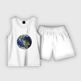 Детская пижама с шортами хлопок с принтом Земля. Вид из космоса ,  |  | earth | green peace | home | вода | земля | климат | космос | планета | природа | сохранение | экология