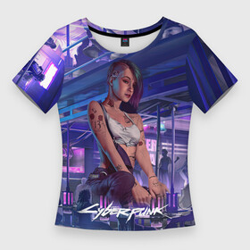 Женская футболка 3D Slim с принтом Jydy Джуди Cyberpunk2077 ,  |  | 2077 | cyberpunk | cyberpunk 2077 | judy | night city | vi | ви | джуди | жуди | кибер | киберпанк | найтсити | панк