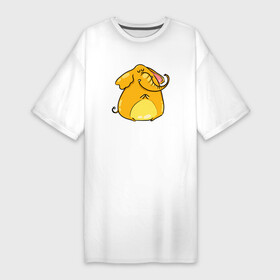 Платье-футболка хлопок с принтом Желтый слон ,  |  | желтый слон | слон | слоненок | слониха | слоны