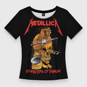 Женская футболка 3D Slim с принтом METALLICA  HARVESTER OF SORROW ,  |  | anarchy | anthrax | james hatfield | megadeth | metallica | music | punks not dead | roc | slayer | анархия | гаражный рок | гитара | гранж | джеймс хэтфилд | металл | металлика | панк рок | рок музыка | рок н ролл | рокер | трэш метал