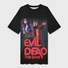 Платье-футболка 3D с принтом Kelly and Pablo ,  |  | ash | evil dead | game | kelly | necronomicon | pablo | the evil dead | зловещие мертвецы | игра | мертвецы | некрономикон | хоррор | эш
