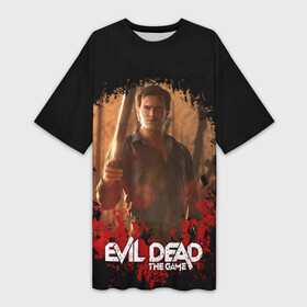 Платье-футболка 3D с принтом Evil Dead The Game Ash ,  |  | ash | evil dead | game | necronomicon | the evil dead | зловещие мертвецы | игра | мертвецы | некрономикон | хоррор | эш