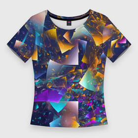 Женская футболка 3D Slim с принтом Expressive pattern  Vanguard ,  |  | abstraction | expression | fashion | pattern | vanguard | абстракция | авангард | мода | узор | экспрессия
