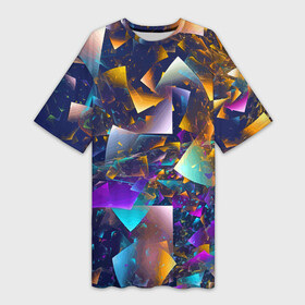Платье-футболка 3D с принтом Expressive pattern  Vanguard ,  |  | abstraction | expression | fashion | pattern | vanguard | абстракция | авангард | мода | узор | экспрессия
