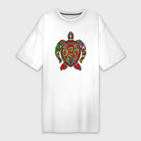 Платье-футболка хлопок с принтом Психоделическая черепаха ,  |  | psychedelic | медитация | метаморфоза | очевидный | психоделика | психоделическая | сознание | цветная | черепаха | черепаший | черепашка | яркая