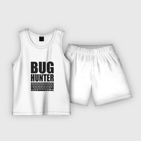 Детская пижама с шортами хлопок с принтом Bug Хантер ,  |  | bug | hunter | programmer | админ | баг | код | охотник | программист | сисадмин | тестер
