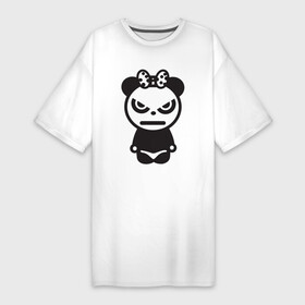 Платье-футболка хлопок с принтом Бяка бука (мишка) ,  |  | bear | cutie | бука | бяка | вредная | злая | медведица | медведь | милая | милый | мишка | недовольная | обиженная