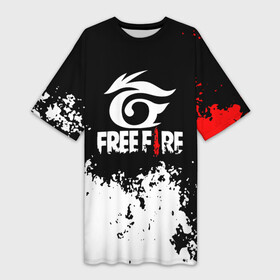 Платье-футболка 3D с принтом GARENA FREE FIRE. ,  |  | free fire | free fire battlegrounds | garena | garena free fire | гарена | игра | фри фаер | шутер