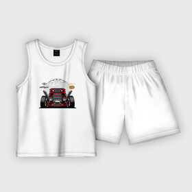 Детская пижама с шортами хлопок с принтом Vintage style Авто ,  |  | vintage | vintage style | авто | автомобиль | винтаж | классика