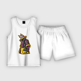 Детская пижама с шортами хлопок с принтом Fortnite. Молнии ,  |  | drift fox | fortnite | видеоигра | лис | маска | молния | фортнайт