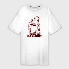 Платье-футболка хлопок с принтом Dead by Daylight dbd ,  |  | ayrun | dbd | dead by daylight | dead by daylight gameplay | gameplay | no0b3 | otzdarva