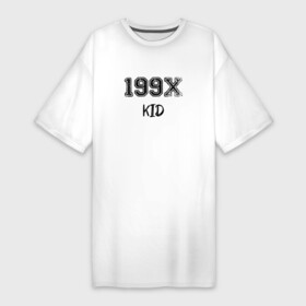 Платье-футболка хлопок с принтом Дети 90 х ,  |  | 90 | 90е | 90х | девяностые | день рождения | дети