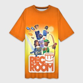 Платье-футболка 3D с принтом VR игра REC ROOM ,  |  | Тематика изображения на принте: game | rec room | vr | vr game | виар | виртуальная реальность | игры виар | рек рум | рекрум
