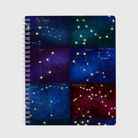 Тетрадь с принтом Созвездия Северного полушария летом , 100% бумага | 48 листов, плотность листов — 60 г/м2, плотность картонной обложки — 250 г/м2. Листы скреплены сбоку удобной пружинной спиралью. Уголки страниц и обложки скругленные. Цвет линий — светло-серый
 | constellations | galaxy | stars | вселенная | звезды | небо | ночное | полушарие | северное | созвездия