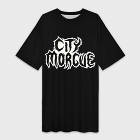 Платье-футболка 3D с принтом City Morgue Logo ,  |  | Тематика изображения на принте: city | citymorgue | morgue | sos mula | sosmula | zilla kami | zillakami