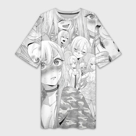 Платье-футболка 3D с принтом Марин Китагава  фарфоровая кукла pattern ,  |  | anime | kitagawa | marin | my dress up darling | аниме | влюбилась | китагава | кукла | марин | фарфоровая | эта фарфоровая