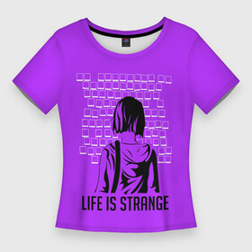 Женская футболка 3D Slim с принтом Стена Макс ,  |  | life is strange | девушка | игра | макс | надпись | персонаж | фото