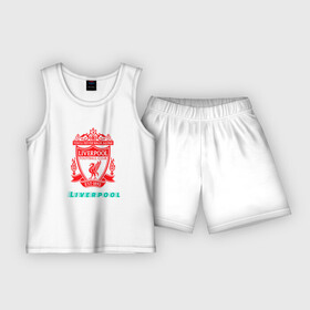 Детская пижама с шортами хлопок с принтом LIVERPOOL  Liverpool ,  |  | club | footbal | liverpool | logo | знак | клуб | ливерпуль | логотип | логотипы | символ | символы | форма | футбол | футбольная | футбольный