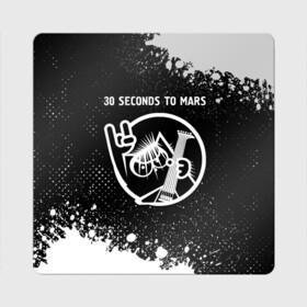 Магнит виниловый Квадрат с принтом 30 Seconds to Mars / КОТ / Краска , полимерный материал с магнитным слоем | размер 9*9 см, закругленные углы | 30 seconds to mars | 30 секондс | 30stm | band | mars | metal | paint | rock | seconds | брызги | группа | кот | краска | марс | рок