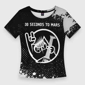 Женская футболка 3D Slim с принтом 30 Seconds to Mars  КОТ  Краска ,  |  | 30 seconds to mars | 30 секондс | 30stm | band | mars | metal | paint | rock | seconds | брызги | группа | кот | краска | марс | рок