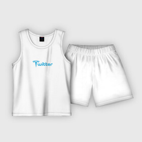 Детская пижама с шортами хлопок с принтом Твиттер и Тесла. Илон Маск купил Твиттер ,  |  | elon musk | elona musk | tesla | twitter | илон маск | купил | мем | твиттер | тесла