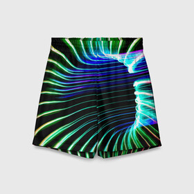 Детские спортивные шорты 3D с принтом Portal / Fashion pattern / Neon ,  100% полиэстер
 | пояс оформлен широкой мягкой резинкой, ткань тянется
 | color | fashion | neon | pattern | portal | мода | неон | портал | узор | цвет