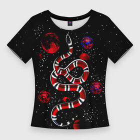 Женская футболка 3D Slim с принтом Змея в Красном Космосе Space Snake ,  |  | cobra | mars | red | snake | star | гуси | животные | звезда | зверь | змея | кобра | марс | планета | чешуя