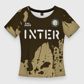 Женская футболка 3D Slim с принтом ИНТЕР  Inter Est. 1908  Брызги ,  |  | club | est 1908 | footbal | inter | internazionale | logo | milan | paint | брызги | знак | интер | интернационале | клуб | краска | логотип | логотипы | милан | символ | символы | форма | футбол | футбольная | футбольный