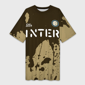 Платье-футболка 3D с принтом ИНТЕР  Inter Est. 1908  Брызги ,  |  | club | est 1908 | footbal | inter | internazionale | logo | milan | paint | брызги | знак | интер | интернационале | клуб | краска | логотип | логотипы | милан | символ | символы | форма | футбол | футбольная | футбольный