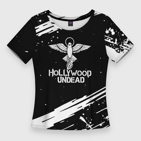Женская футболка 3D Slim с принтом hollywood undead logo ,  |  | full | hollywood | hollywood undead | lyrics | music | official | records | rock | song | theextremeundead | undead | video | youtube