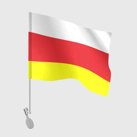 Флаг для автомобиля с принтом СЕВЕРНАЯ ОСЕТИЯ | РЕСПУБЛИКА , 100% полиэстер | Размер: 30*21 см | алания | владикавказ | осетины | осетия | республика | северная осетия