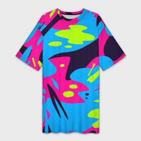 Платье-футболка 3D с принтом Color abstract pattern  Summer ,  |  | abstraction | color | fashion | pattern | summer | абстракция | лето | мода | узор | цвет