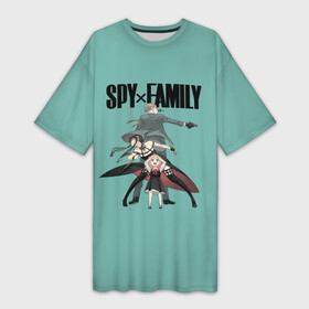 Платье-футболка 3D с принтом Spy x Family ,  |  | Тематика изображения на принте: anime | anya forger | family | loid forger | spy | spy x family | yor forger | аниме | аня форджер | йор | йор форджер | ллойд форджер | семья шпиона | семья шпионов | форджер | шпион