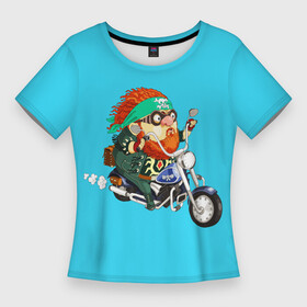 Женская футболка 3D Slim с принтом УСТРЕМЛЕННЫЙ БАЙКЕР ,  |  | байкер | винтаж | гонщик | езда | классический | металл | мотоцикл | мотоциклы | ретро | смешной