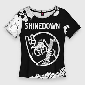 Женская футболка 3D Slim с принтом Shinedown + КОТ + Краска ,  |  | band | metal | paint | rock | shinedown | брызги | группа | кот | краска | рок