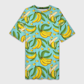 Платье-футболка 3D с принтом Banana pattern  Summer  Fashion 2022 ,  |  | banana | fashion | pattern | summer | банан | лето | мода | узор