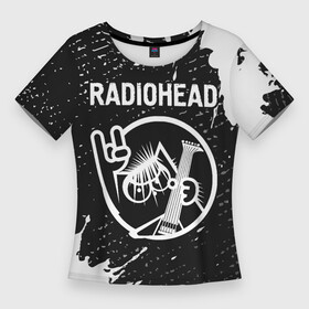 Женская футболка 3D Slim с принтом Radiohead + КОТ + Краска ,  |  | band | metal | paint | radiohead | rock | брызги | группа | кот | краска | радиохед | рок
