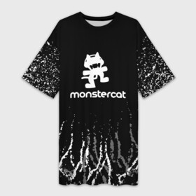 Платье-футболка 3D с принтом monstercat. ,  |  | dance | edm | electronic | melodic | monstercat | monstercat  dnb | monstercat uncaged | music | new