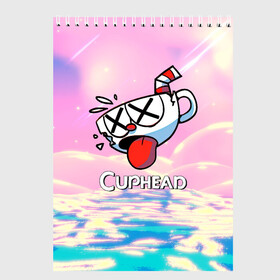 Скетчбук с принтом Cuphead | Разбитая чашечка , 100% бумага
 | 48 листов, плотность листов — 100 г/м2, плотность картонной обложки — 250 г/м2. Листы скреплены сверху удобной пружинной спиралью | cuphead | cupheadshow | игра чашки | капхед | капхэд | нетфликс | чашечки | чашка | чашки | шоу | шоу чашечка