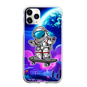 Чехол для iPhone 11 Pro матовый с принтом Космонавт - скейтер , Силикон |  | Тематика изображения на принте: астронавт | космонавт | космос | скейт | скейтер
