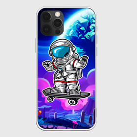 Чехол для iPhone 12 Pro Max с принтом Космонавт - скейтер , Силикон |  | Тематика изображения на принте: астронавт | космонавт | космос | скейт | скейтер